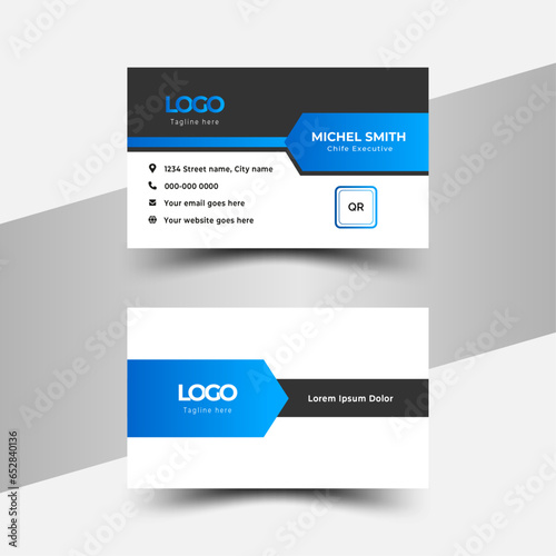 Modern simple business card print template.