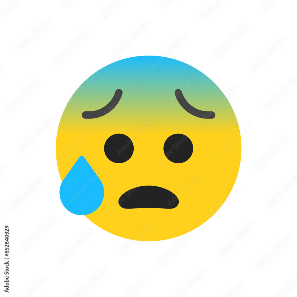 Fototapeta premium Fearful Face - Emoticon