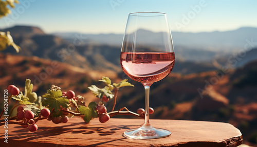 Nature beauty in a glass, wine brings relaxation and refreshment generated by AI