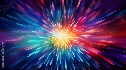 Colorful abstract starburst light background © Yuwarin