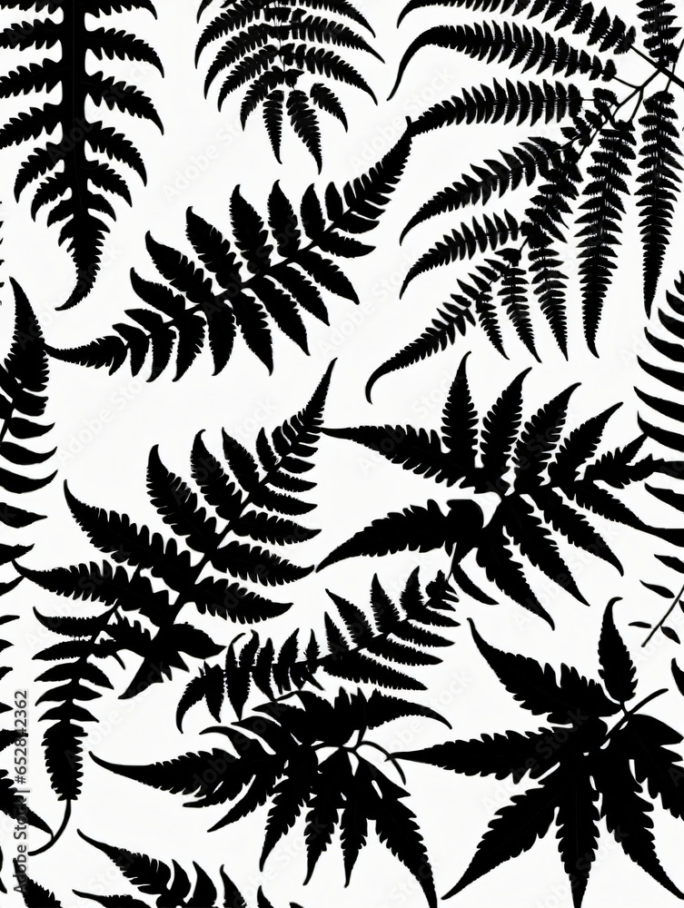 Fern Leaves Seamless Background Vector