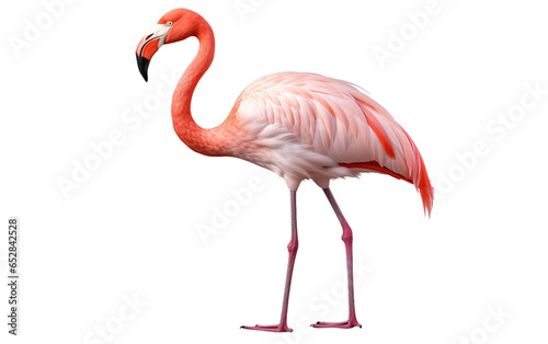 Flamingo Phoenicopterus Pink Bird Isolated on Transparent Background PNG. Generative AI