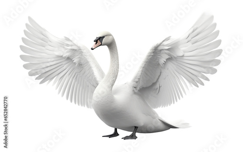 Graceful Swan White bird Isolated on Transparent Background PNG. Generative AI