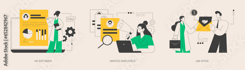 Human resources technology abstract concept vector illustrations.