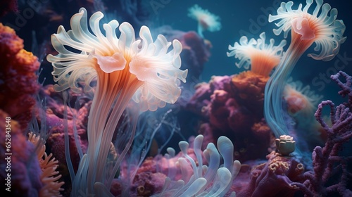 Underwater photography of a colorful coral reef with sea anemones © 3P-Voltage