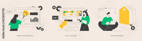 Analytics software abstract concept vector illustrations.