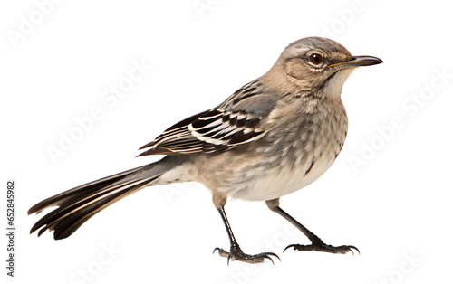 Mimicking Northern Brown Bird Sitting Isolated on Transparent Background PNG. Generative AI
