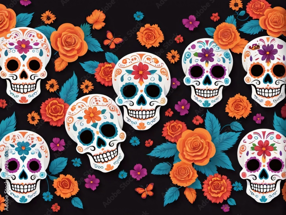 Day Of The Dead Skulls Day Of The Dead Skulls