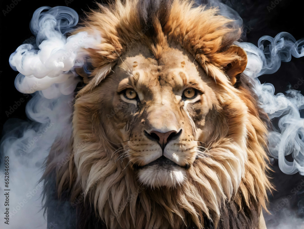 A Lion With A Cloud Of Smoke A Lion With A Cloud Of Smoke