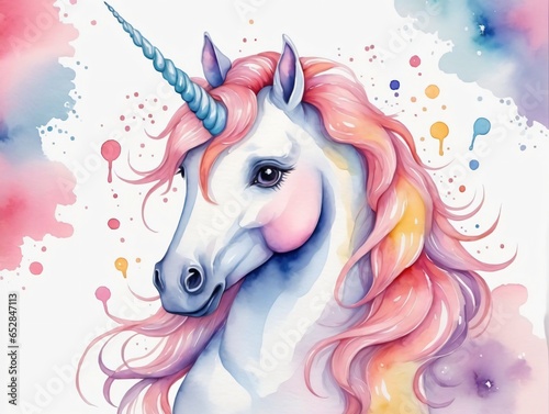 A Unicorn With Pink Hair And A Rainbow Colored Mane
