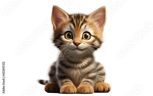 Pixie bob brown Cat in Sitting Isolated on Transparent Background PNG. Generative AI