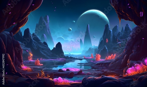 Futuristic game background with copy space