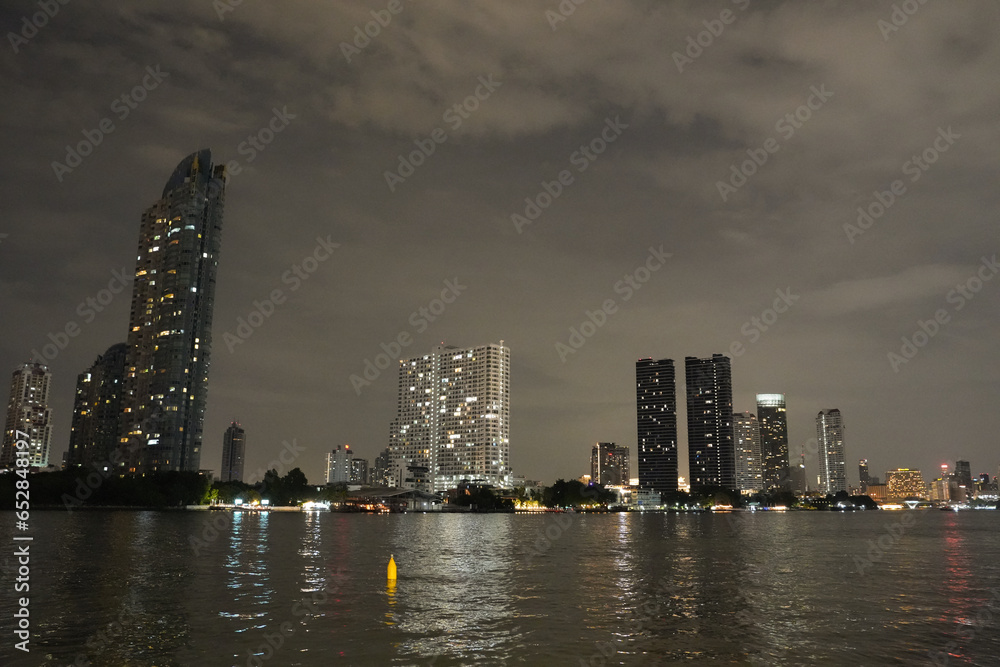 The Chao Phraya River and the Cityscape of Bangkok in Thailand Asia The Chao Phraya River and the Cityscape of Bangkok in Thailand Asia