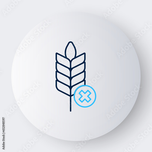 Line Gluten free grain icon isolated on white background. No wheat sign. Food intolerance symbols. Colorful outline concept. Vector