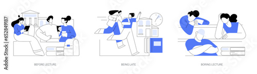 College lessons isolated cartoon vector illustrations se