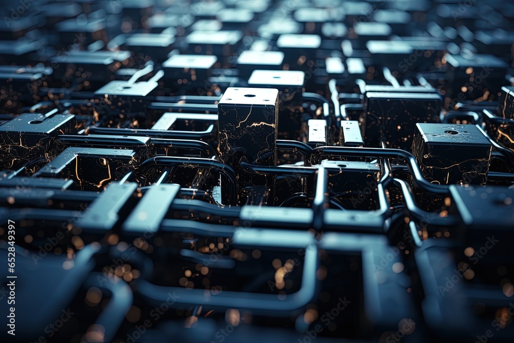 abstract technology concept with circuit board and data center,technology blockchain 