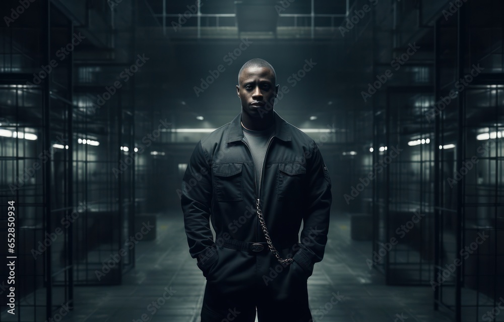 Black Male Prisoner Environment Backdrop Generative AI