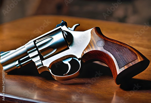 44 magnum handgun revolver - generative ai photo