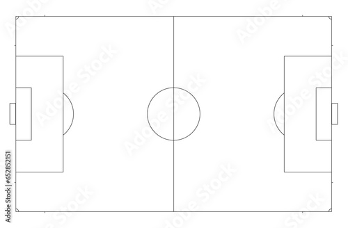 サッカー場_ラインアート