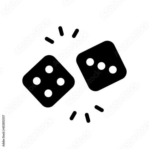 Dices icon flat. Illustration isolated vector sign symbol