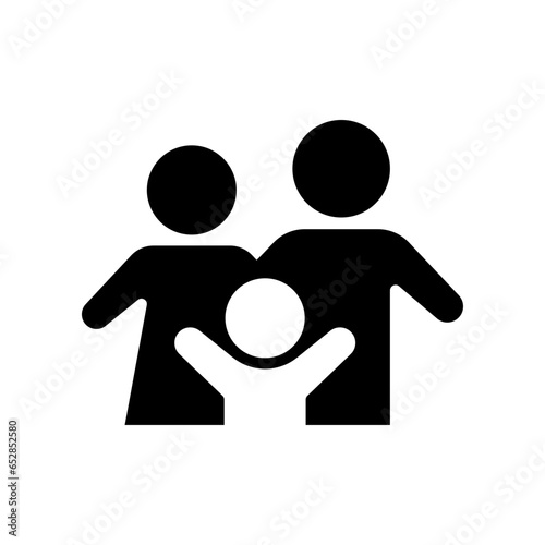 Happy family Icon. Flat style. Mom, dad, and child of Parents symbol for your web site design, logo, app, UI. Vector illustration design.
