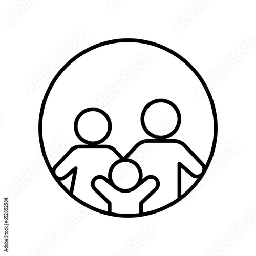 Happy family Icon. Flat style. Mom, dad, and child of Parents symbol for your web site design, logo, app, UI. Vector illustration design.