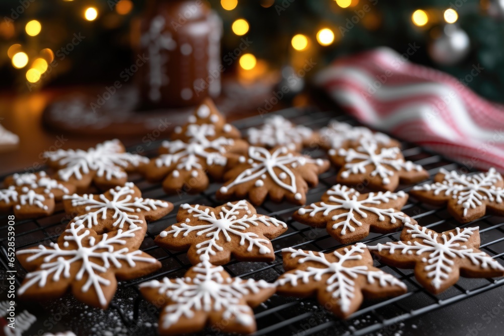 christmas-themed gingerbread cookies on a cooling rack christmas-themed gingerbread cookies on a cooling rack
