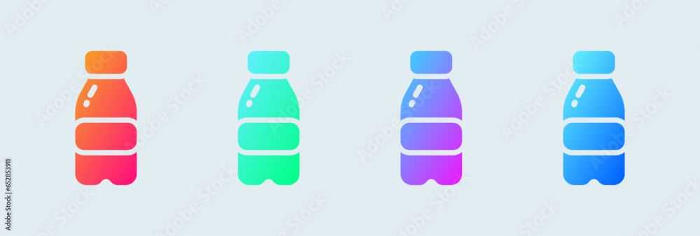 Bottle solid icon in gradient colors. Water drink signs vector illustration. Bottle solid icon in gradient colors. Water drink signs vector illustration.