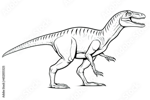 T-Rex Dinosaur Outline for Children's Coloring Activity © mathiasalvez