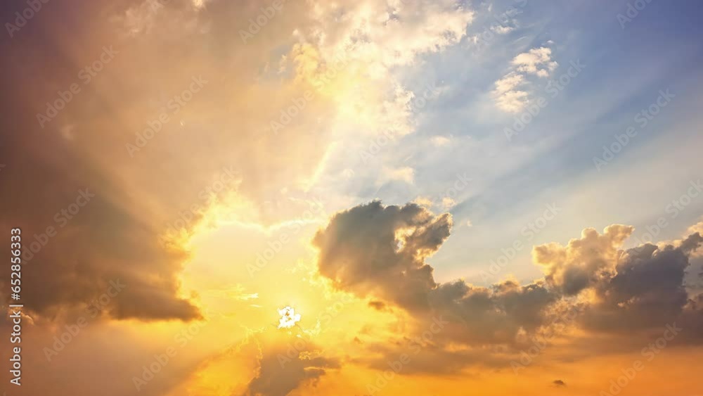 Time lapse of beautiful sky clouds at sunset