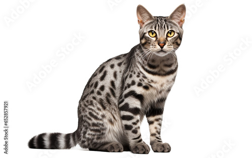 Standing An Egyptian Mau Cat Isolated on Transparent Background PNG. Generative AI photo