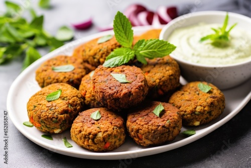 middle eastern falafel on a white plate