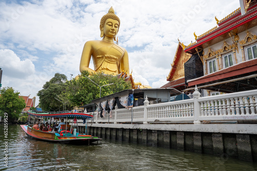 The Big Buddha of the Thai Temple Wat Paknam Bhasicharoen in Bangkok Thailand Asia