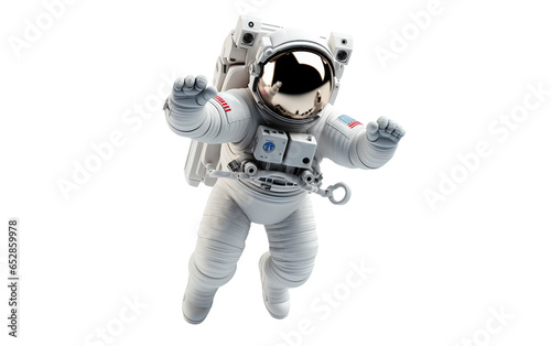 Astronaut of White Color Isolated on Transparent Background PNG. Generative AI