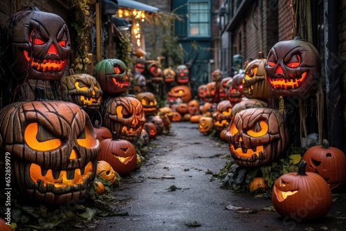 decorated halloween pumpkins hinting at urban myths