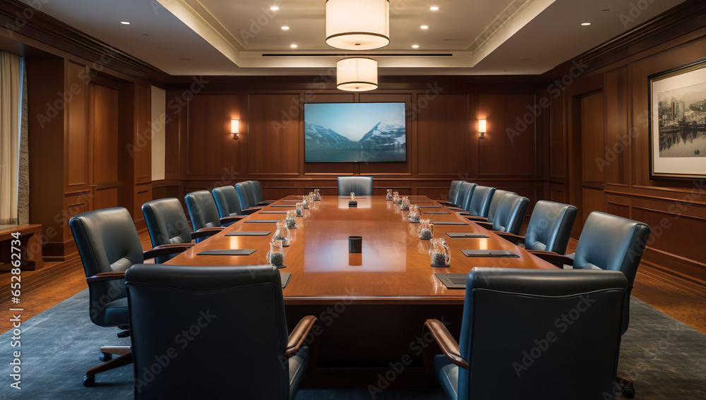 Company office conference room and business meeting room in office interior building. Company office conference room and business meeting room in office interior building.