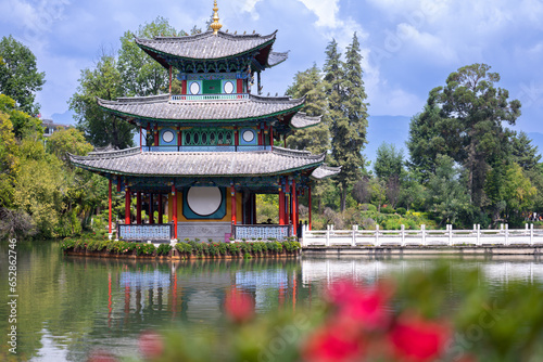 The Black Dragon Pool, Lijiang, Yunnan, China, is a famous pond in the scenic Jade Spring Park