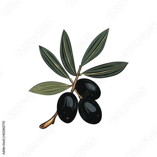 black olives with leaves