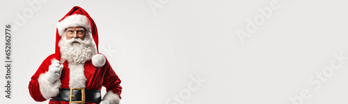 Portrait of Santa Claus on white background. Generative AI 