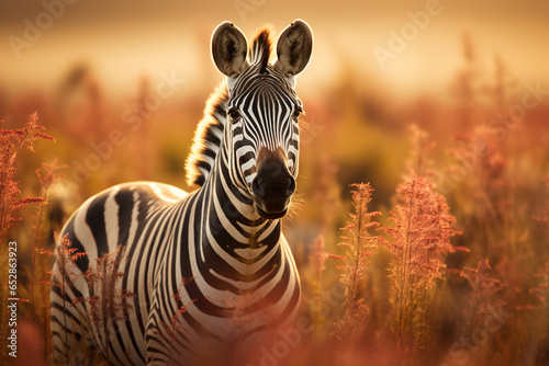 cute zebra animal on the grassland