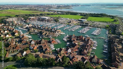 Porchester Marina Portsmouth Harbour fly over drone shot photo