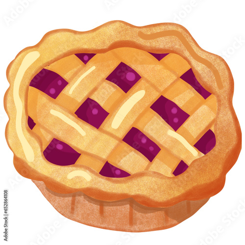 Tableau sur toile Homemade Sweet Concord Grape Pie
