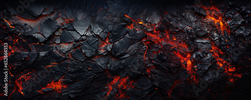 Abstract background of extinct lava with red gaps.