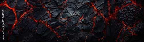 Abstract background of extinct lava with red gaps.