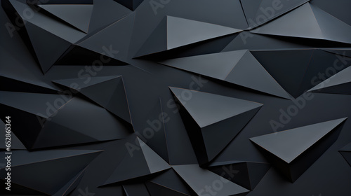 Geometric shapes of black paper, composition abstract.