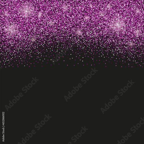 Black background with violet glitter sparkles.
