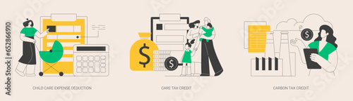Family support abstract concept vector illustrations.