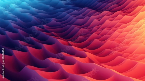Blue orange paper wave background created with Generative AI