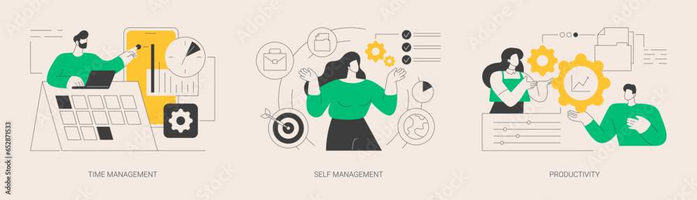 Naklejka premium Productivity software abstract concept vector illustrations.