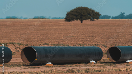 Wallpaper Mural Gas pipeline construction, La Pampa province , Patagonia, Argentina. Torontodigital.ca